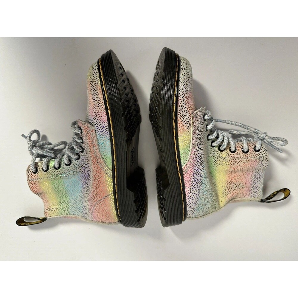 Dr Martens 1460 Pascal J Youth 11 Iridescent Glitter Rainbow Boots - Picture 7 of 8